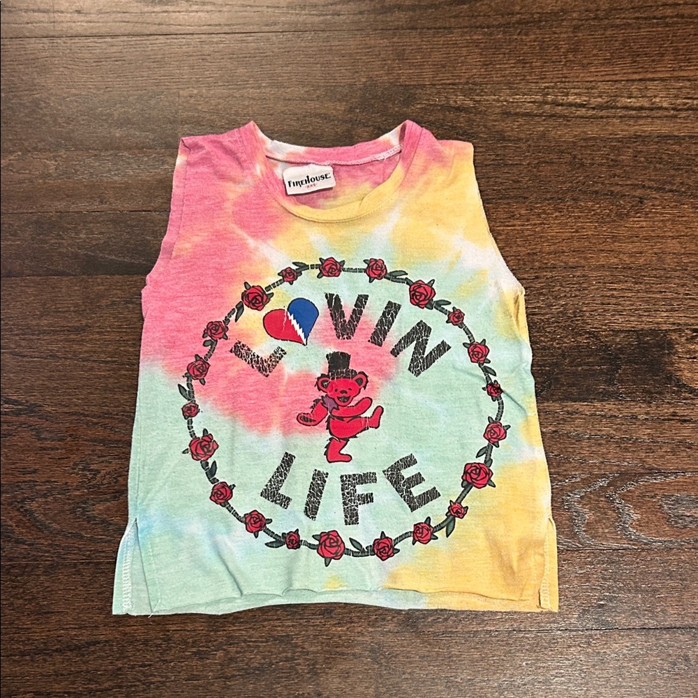 Firehouse Girls Multicolor Tie-Dye "Lovin Life" Tank Top Size XXS
